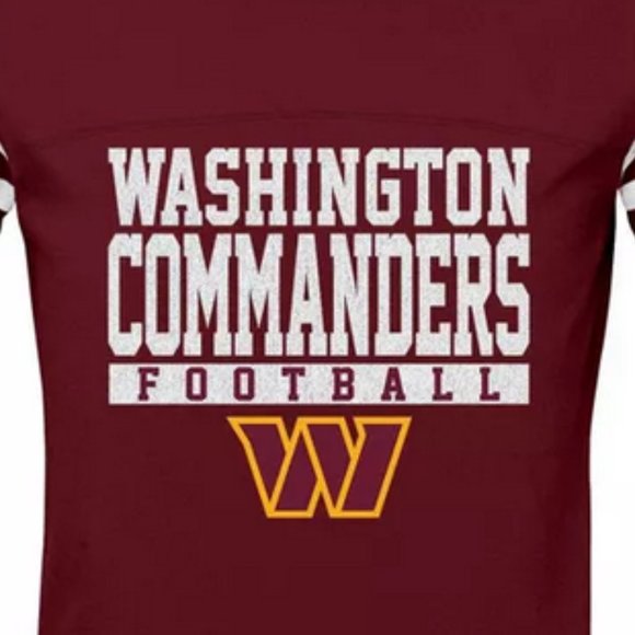 NFL Washington Commanders Girls' Short Sleeve Stripe Fashion T-Shirt S 6/6X - Picture 2 of 2